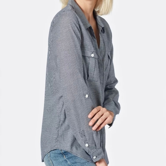 Joie Navy Booker Button Down Size M - Picture 3 of 4